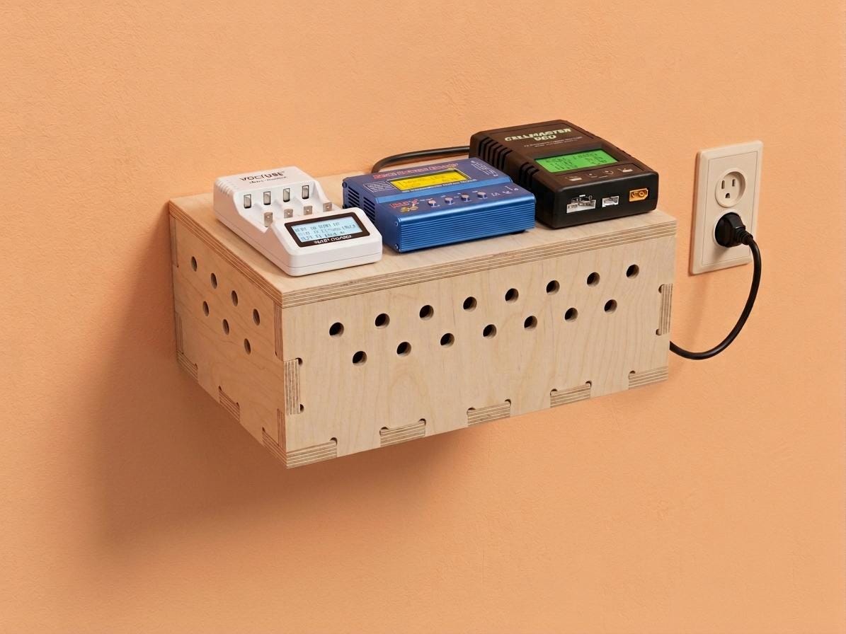 The Habinsky – Heavy Duty Cord & Battery Charger Organizer Shelf