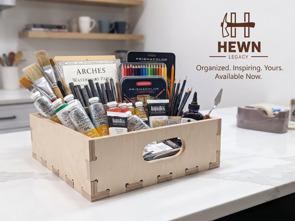 Birch Plywood Storage Crate: Interlocking Cube Shelf Organizer (12.875" W x 14" D x 4.3" H)
