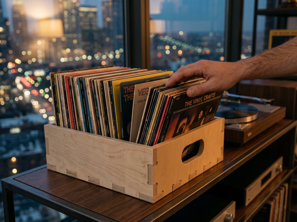 Birch Plywood Storage Crate: Interlocking Cube Shelf Organizer (12.875" W x 14" D x 4.3" H)