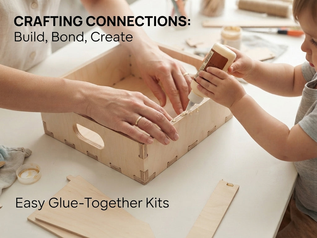 Birch Plywood Storage Crate: Interlocking Cube Shelf Organizer (12.875" W x 14" D x 4.3" H)