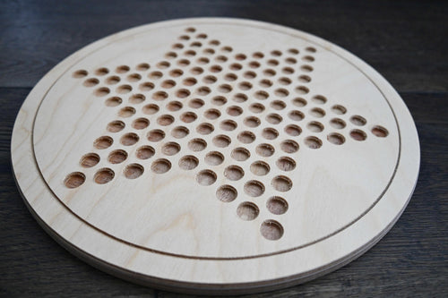 Baltic Birch Chinese Checkers Board – 13 Inch Unfinished Wood Family Strategy Game