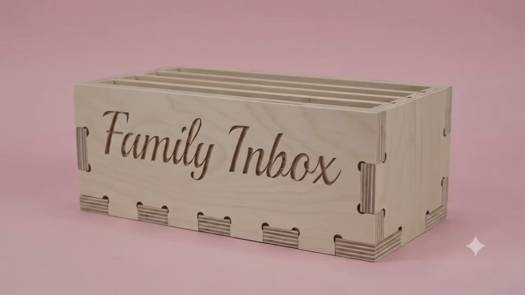 Wooden Countertop Mail Organizer Box – Family Letter & Bill Holder with 4 Slots