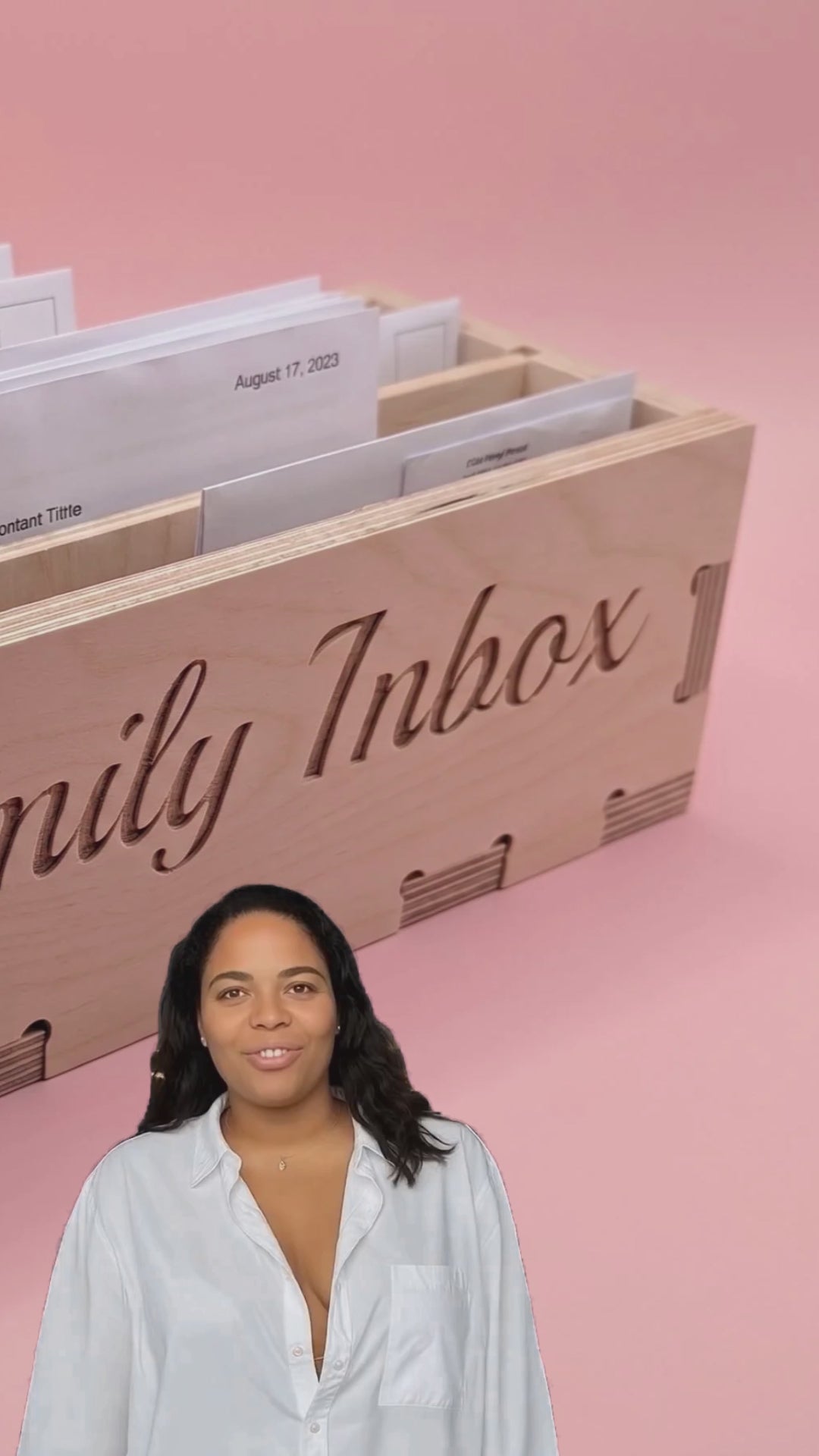 Wooden Countertop Mail Organizer Box – Family Letter & Bill Holder with 4 Slots