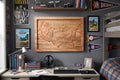 Topographical Continental United States Carving